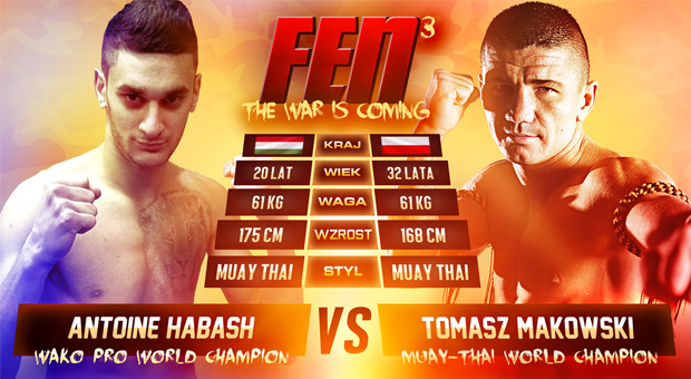 Tomasz Makowski vs Antoine Habash w walce wieczoru na gali FEN3