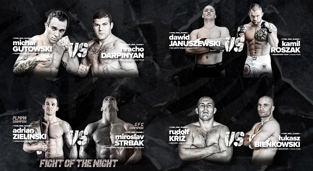 Graficzny fight card gali XCage 6 / PLMMA 38