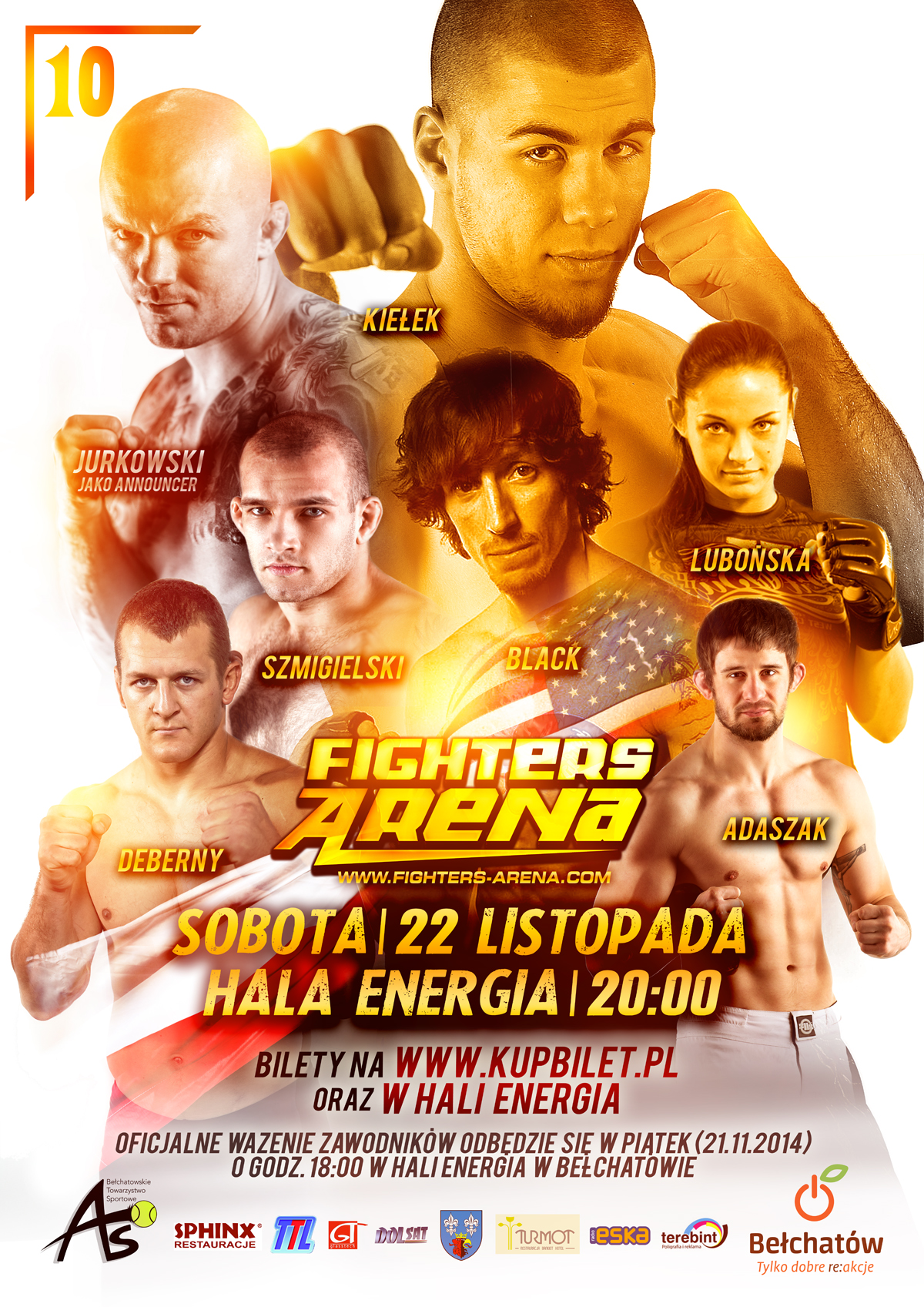 Oficjalny plakat Fighters Arena 10 oraz zapowiedź wideo gali w Bełchatowie