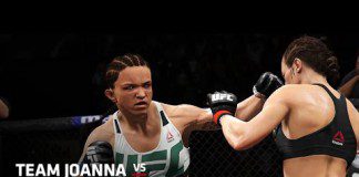 Symulacja walki Joanny Jędrzejczyk z Claudią Gadelhą w grze EA Sports UFC 2