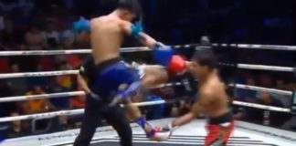 Nokaut jak z gry komputerowej w walce Muay Thai w Tajlandii