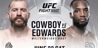 Donald Cerrone vs Leon Edwards oficjalnie walką wieczoru gali UFC w Singapurze