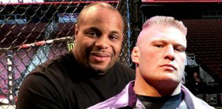Daniel Cormier prowokuje Brocka Lesnara po przegranej Bestii na gali WWE