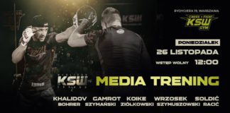 Otwarty dla fanów trening medialny przed KSW 46 odbędzie się 26 listopada w Warszawie