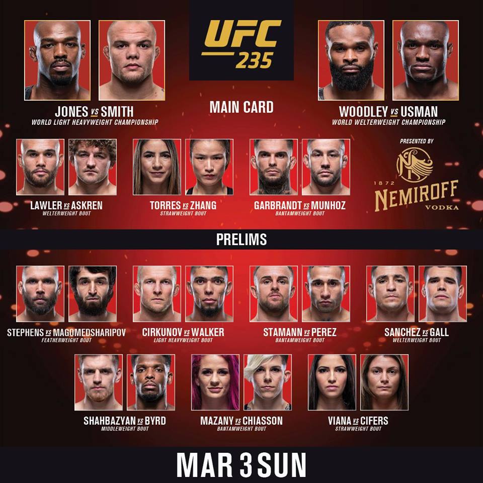 Wyniki gali UFC 235 Wyniki gali UFC 235
