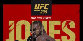 Oficjalny plakat hitowej gali UFC 239: Jones vs. Santos