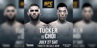 Gavin Tucker vs. Seung Woo Choi na UFC 240 Gavin Tucker vs. Seung Woo Choi na UFC 240