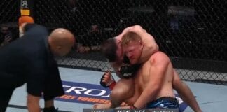 UFC Fight Night: Julian Marquez poddał duszeniem zza pleców do nieprzytomności Sama Alveya (WIDEO)