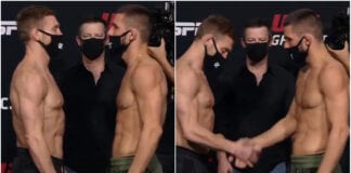 Pierwsze spotkanie twarzą w twarz Mateusza Gamrota z rywalem przed UFC Vegas 23 (WIDEO)