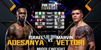Adesanya vs Vettori 1 – UFC przypomina niejednogłośnie rozstrzygnięty pojedynek