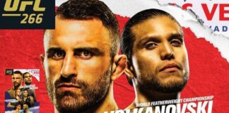 Oficjalny plakat i karta gali UFC 266 z walką Nick Diaz vs Robbie Lawler 2