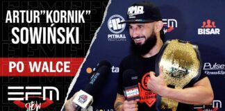 Artur „Kornik” Sowiński po zdobyciu pasa EFM Show – Szacunek dla przeciwnika, nogi mnie bolą od kopania go w wątrobę