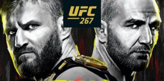 Oficjalny plakat UFC 267 z walką Błachowicz vs Teixeira błachowicz teixeira