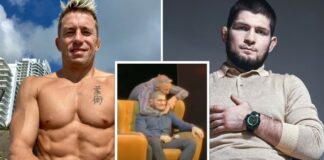 Khabib „złapany w duszenie”, czyli spotkanie dwóch wielkich mistrzów UFC (WIDEO) khabib gsp