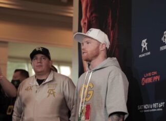 (WIDEO) Saul Alvarez i Caleb Plant dotarli do Las Vegas