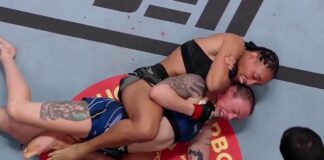UFC. Taila Santos poddała Joanne Wood duszeniem zza pleców w pierwszej rundzie (WIDEO)