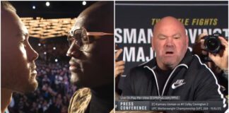 Zszokowany Dana White. Zabawna reakcja prezydenta UFC podczas staredownu Usmana i Covingtona (WIDEO)