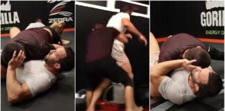 Khabib wrócił do AKA. Luke Rockhold poczuł siłę emerytowanego „The Eagle” (WIDEO)