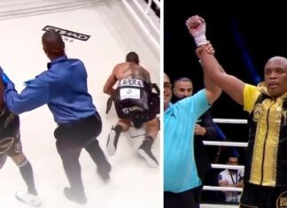 Anderson Silva posyła Bruno Machado na deski podczas pokazowej walki bokserskiej w Dubaju (WIDEO)