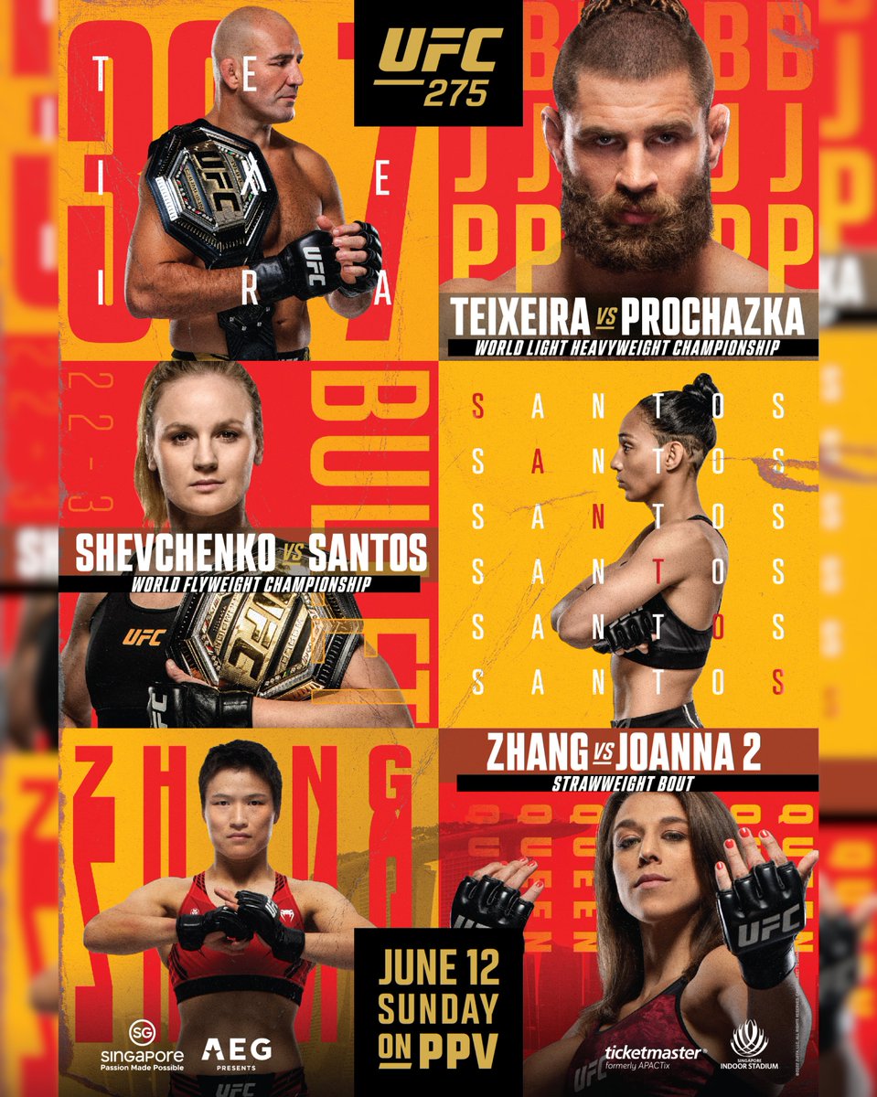Plakat oraz karta walk UFC 275 z udziałem Joanny Jędrzejczyk MMAROCKS