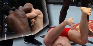 (WIDEO) Jeden cios wystarczył! Chidi Njokuani potężnym łokciem posłał na deski Duško Todorovicia