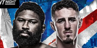 Plakat promujący drugą w tym roku galę UFC w Londynie oraz aktualna rozpiska