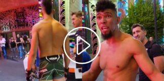 Johnny Walker paradujący w spodenkach i rękawicach ulicami Las Vegas po wygranej na UFC 279 (WIDEO)