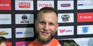 Michał Andryszak po znokautowaniu Edera de Souzy i zdobyciu mistrzowskiego pasa na FEN 42