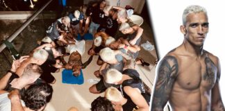 Niesamowite zdjęcie Charlesa Oliveiry z zespołem podczas cięcia wagi przed UFC 280