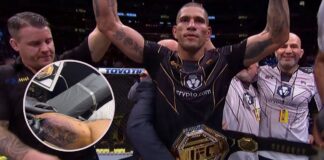 Pas UFC nie tylko na biodrach. Alex Pereira tatuuje niedawną zdobycz (WIDEO)