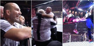Szalona radość Glovera Teixeiry w narożniku Alexa Pereiry po wygranej na UFC 281 (WIDEO)