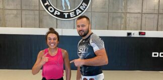 Joanna Jędrzejczyk i Tomasz Narkun na wspólnym treningu w ATT joanna jędrzejczyk tomasz narkun