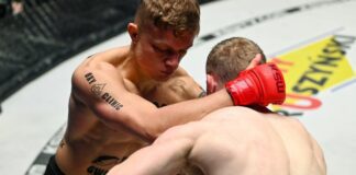 KSW 77: Patryk Kaczmarczyk rozbił Pascala Hintzena po minucie walki! Mocne uderzenia na tułów!
