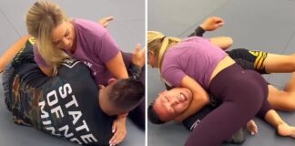 Bolesna technika poddająca na bicepsie w wykonaniu komentatorki gal UFC (WIDEO)