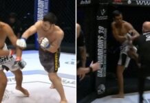 Oderwany od rzeczywistości zawodnik kopnął sędziego po brutalnym nokaucie (WIDEO)