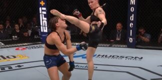 Najlepsze skończenia w wykonaniu bohaterów UFC 285 (WIDEO)