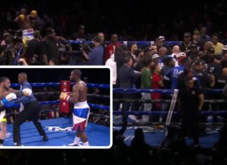 Awantura, bójka w ringu po walce Floyda Mayweathera Jr. z Johnem Gottim III (WIDEO)