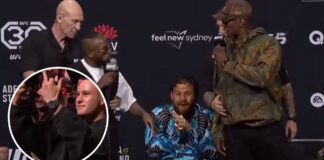 Kłótnia Israela Adesanyi z zawodnikiem wagi muszej na konferencji prasowej przed UFC 293 (WIDEO)