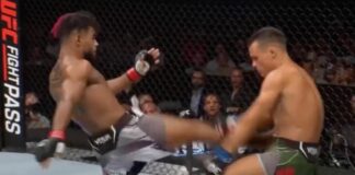 WIDEO: Morgan Charriere znokautował Manolo Zecchiniego kopnięciem na korpus! Świetny debiut w UFC