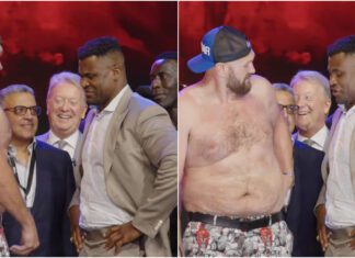 „Gruby jak świnia i nadal numer jeden!” Pierwsze spotkanie Fury’ego i Ngannou (WIDEO)
