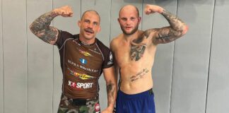 Damian Janikowski na pięściarskim treningu z Maciejem Sulęckim