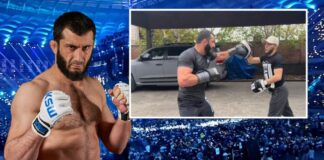 Mamed Khalidov trzyma formę i prezentuje pracę na tarczach (WIDEO)