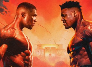 Oficjalny plakat promujący walkę Joshua kontra Ngannou w klimacie „Street Fighter”