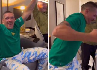 Co robił Oleksandr Usyk kilka godzin po swojej walce? Oglądał i świętował wygraną rodaka (WIDEO)