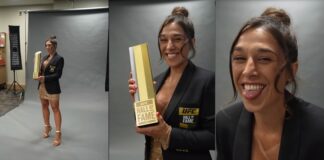 „Jestem na to za młoda” – Joanna Jędrzejczyk pozuje do zdjęć ze statuetką Galerii Sław