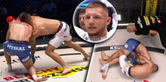 Szybkie duszenie! Artur Szczepaniak poddał Krystiana Kaszubowskiego w pierwszej rundzie (WIDEO) ksw 98 szczepaniak kaszubowski