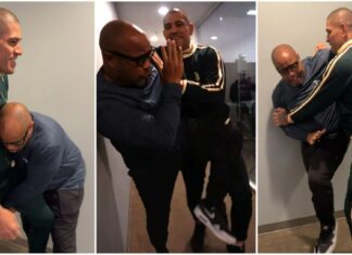 „Przestań, przestań!” Daniel Cormier kolejny raz żartobliwie prowokuje Alexa Pereirę (WIDEO)