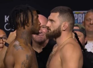 Intensywne spotkanie twarzą w twarz Oleksiejczuk z Dumas przed UFC 314 (WIDEO)