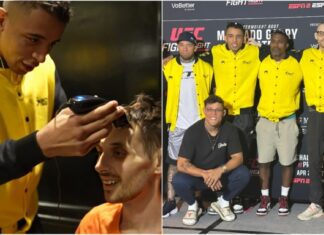 Carlos Prates ogolił głowę walczącego z rakiem fana przed UFC Kansas City (WIDEO)