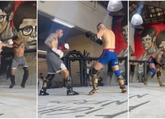 Fragment sparingu Cezarego Oleksiejczuka z czołowym półśrednim z UFC, Carlosem Pratesem (WIDEO)